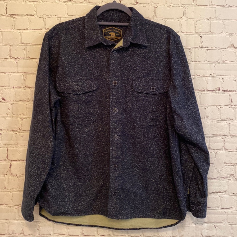 FREEDOM FOUNDRY thick flannel cotton button down black salted long sleeve shirt